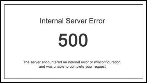 500 internal Server Error page