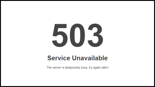 503 Service Unavailable error page