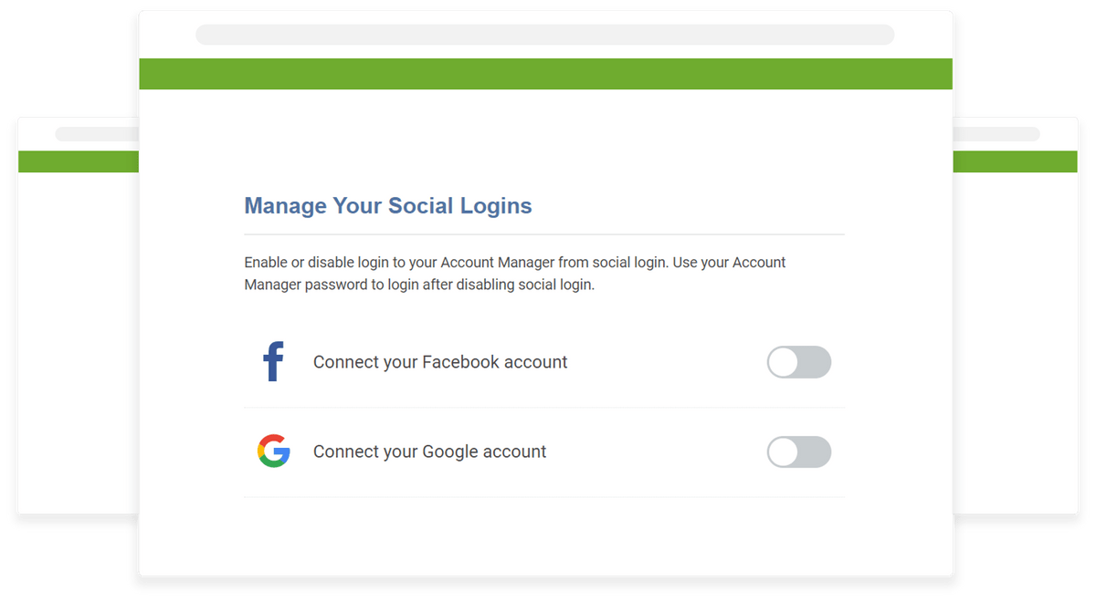 Screenshot of Crazy Domains' Social Login Options