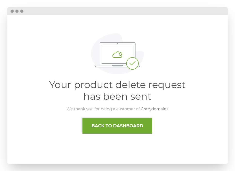Screenshot of CD Product Delete Option Confirmation