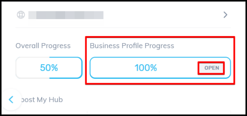 open button to access SEO business profile via OMH