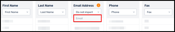 data mapping for importing contact file in email marketing