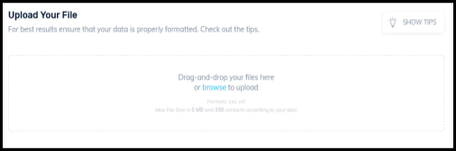 upload file to import contacts in email marketing