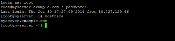 assigning a hostname for CentOS Linux server step 4