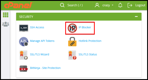 IP blocker access within Hosting Manager