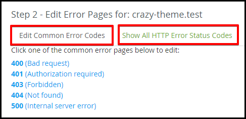 step 2 select the error message to customise choose between common error tab and show all tab