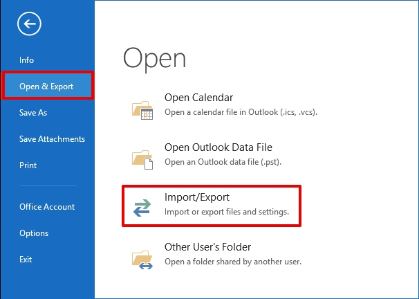 importing data in Outlook 2013 step 2