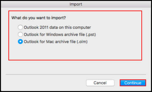 importing data files in outlook for mac