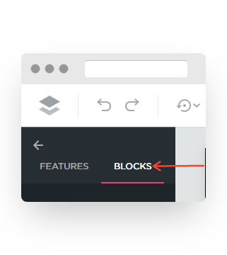 Screenshot of Manage Blocks in Website Builder