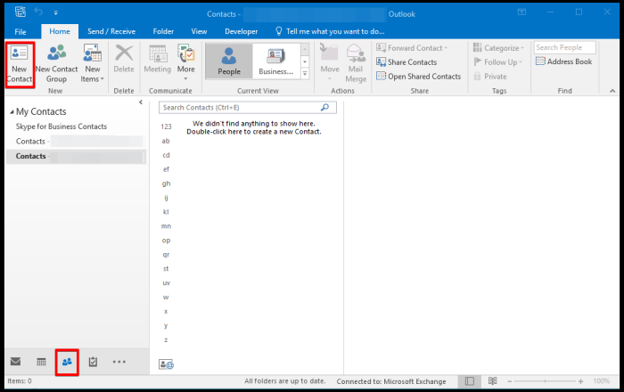 create mail contact via outlook
