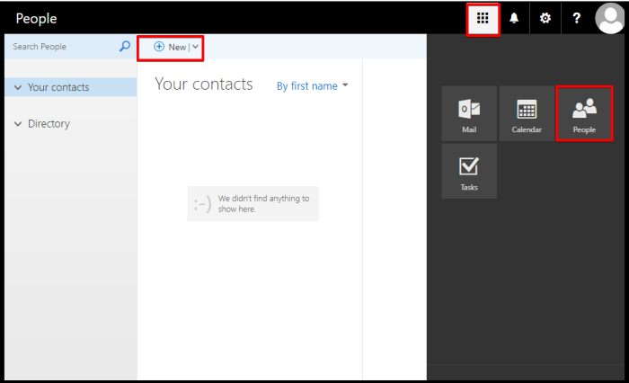 create mail contact via owa
