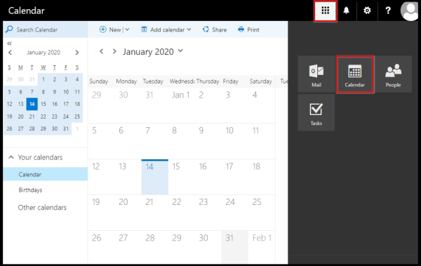 help on how to open outlook monthly calendar