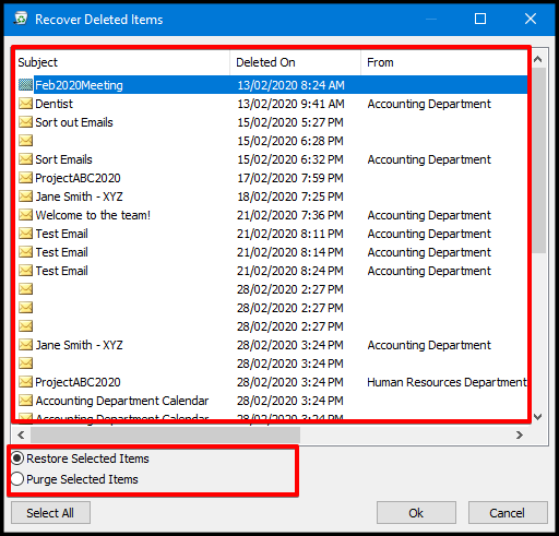 recover deleted email from server on outlook desktop