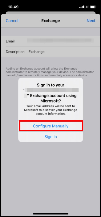 configure manually settings for ios13 devices