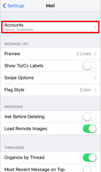 MS Email Exchange setup instructions for iPhone and iPad step 3