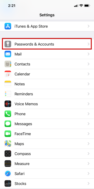 MS Email Exchange setup instructions for iPhone and iPad step 2