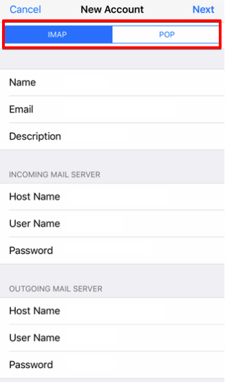 setting up iOS devices to check your email step 7