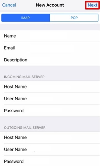 setting up iOS devices to check your email step 10
