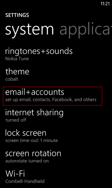 set up Windows mobile to send and receive email Step 3