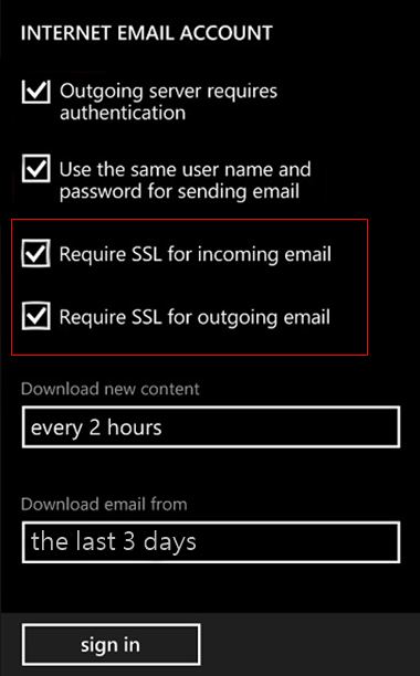 set up Windows mobile to send and receive email Step 11