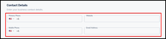 contact details input box for business directory settings