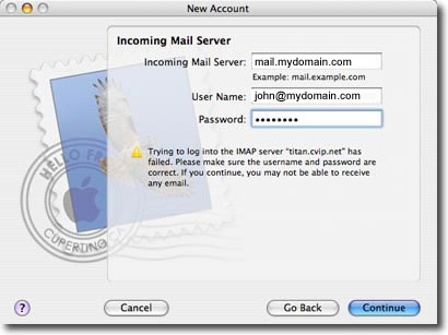 mac os mail setup fields