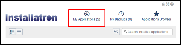 my application tab on installatron page