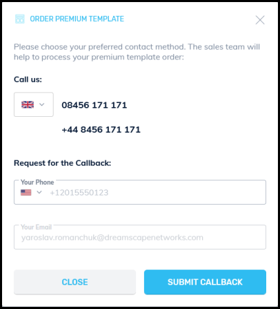 order form for premium email templates in email marketing