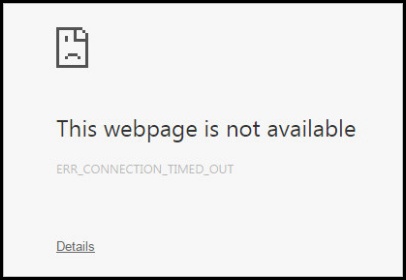 web connection error page