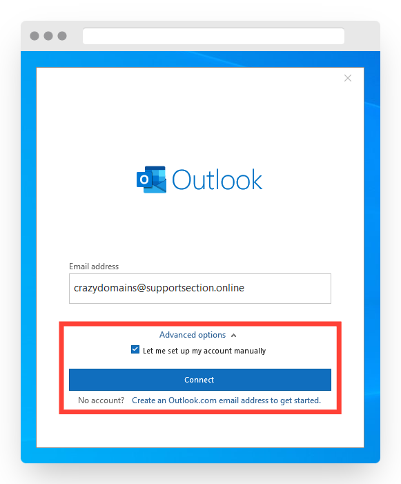 Screenshot of Outlook 2019