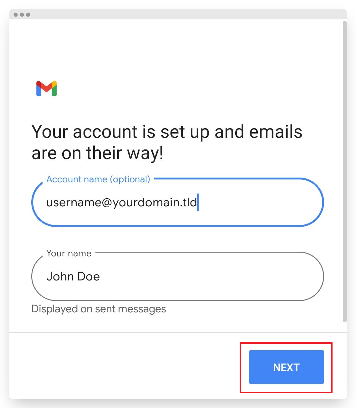 Screenshot of CD Plesk Email Setup Android Gmail Final Account Setup