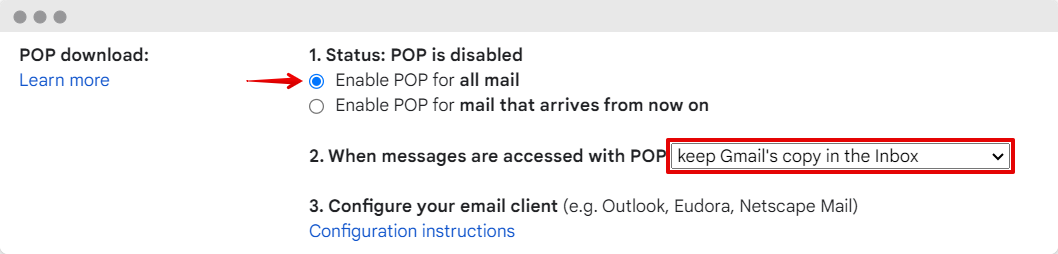 Screenshot of CD Add Email Enable POP in Gmail