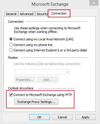Set up Email Exchange using Outlook 2010 instructions step 8