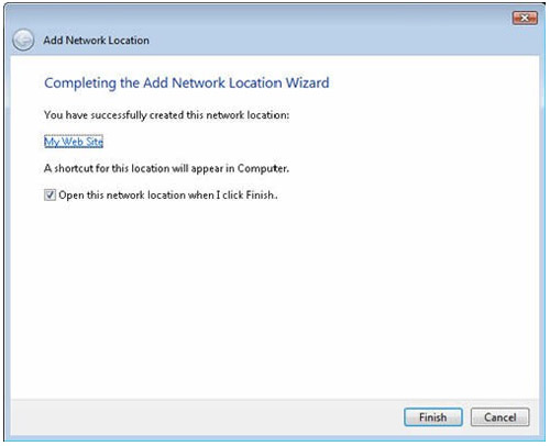 using windows vista to upload and completing the add network location wizard