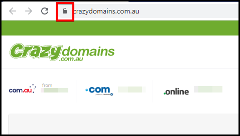 padlock icon on web address bar indicator of a secured website