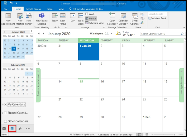 exchange calendar desktop icon