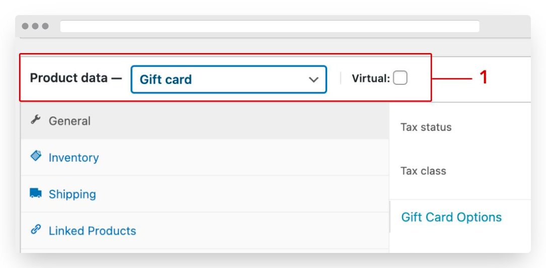 Screenshot of YITH product gift card