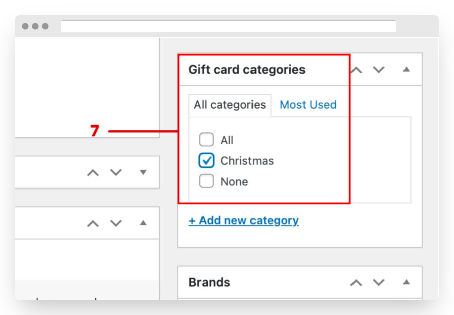 Screenshot of YITH assign gift card option